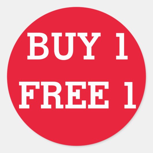 Ronde Kopen 1 Kosteloos 1 winkel verkoop label (Voorkant)