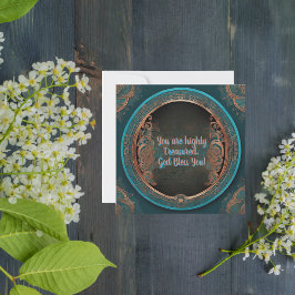 Ronde Koper Turquoise Zegening Kaart