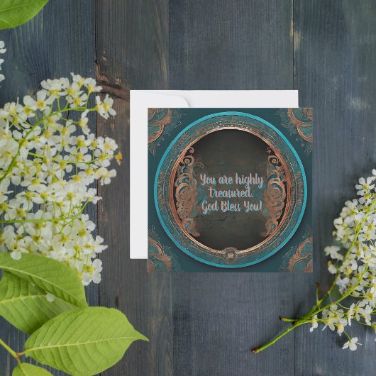 Ronde Koper Turquoise Zegening Kaart