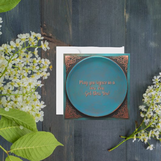 Ronde Koper Turquoise Zegening Kaart