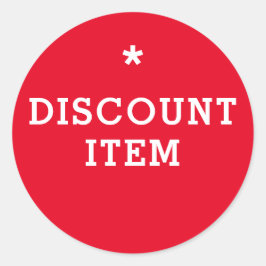 Ronde Korting Item Rood en wit Sticker