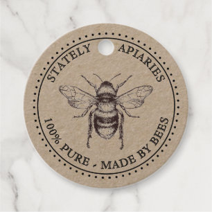 Ronde Kraft  Bijenbijenpot Honey Neck Label