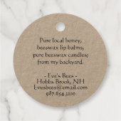 Ronde Kraft  Bijenbijenpot Honey Neck Label (Achterkant)