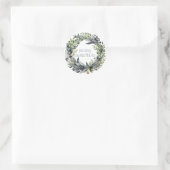 Ronde krans kerst Kaart Sticker (Tas)