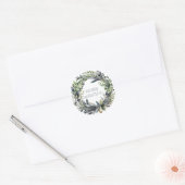 Ronde krans kerst Kaart Sticker (Envelop)