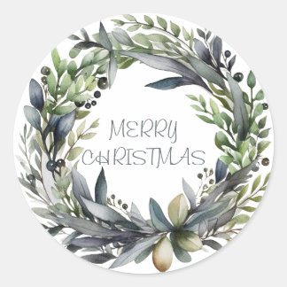 Ronde krans kerst Kaart Sticker