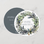 Ronde Krans Kerstkaart (Voorkant / Achterkant)