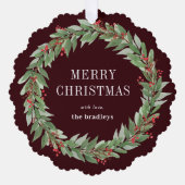 Ronde krans Ornament Kerst Kaart (Voorkant)