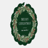 Ronde krans Ornament Kerst Kaart (Rechts)