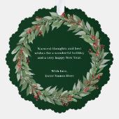 Ronde krans Ornament Kerst Kaart (Achterkant)