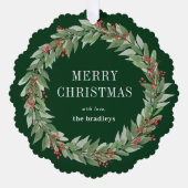 Ronde krans Ornament Kerst Kaart (Voorkant)