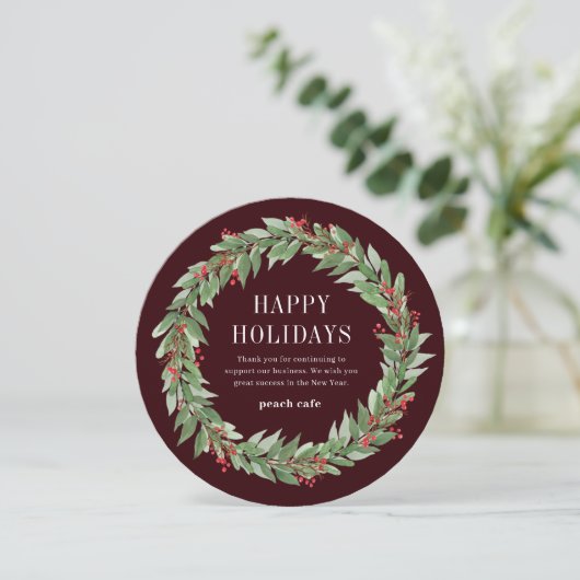 Ronde krans Zakelijke vakantie Kaart (Staand voorkant)