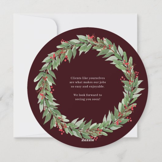 Ronde krans Zakelijke vakantie Kaart (Achterkant)