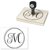 Ronde Kringloop Schrift Monogram Rubberstempel (Gestempeld)