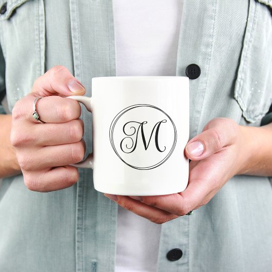Ronde Kringloop Script Monogram Koffiemok