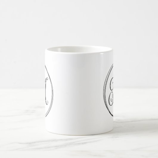 Ronde Kringloop Script Monogram Koffiemok (Center)