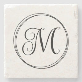 Ronde Kringloop Script Monogram Stenen Onderzetter
