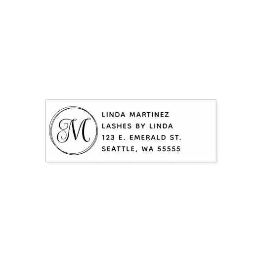 Ronde Kringloop Script Monogram Zelfinktende Stempel (Design)