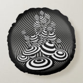 Ronde kussen b/w Magic Mushroom katoen (Voorkant)