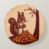 🐿️ Ronde Kussen Eekhoorn Herfst (Achterkant)
