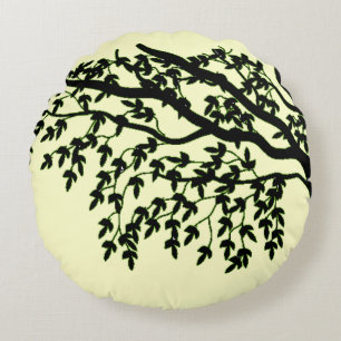 Ronde kussen - Fragile Branches (groen)