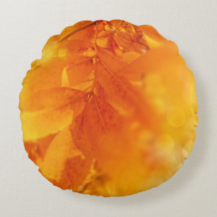 Ronde Kussen Gekleurde Herfst Glow Leafs