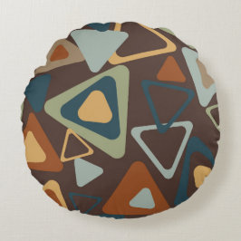 Ronde kussen met moderne driehoeken uit het midden