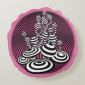 Ronde kussen neon roze Magic Mushroom katoen (Achterkant)