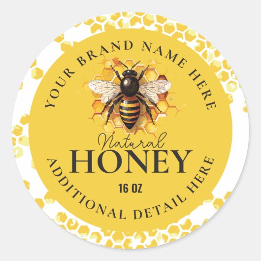 Ronde label honingbijproduct (Voorkant)