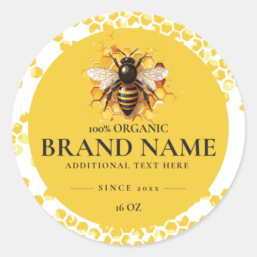 Ronde label honingbijproduct (Voorkant)