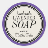 Ronde  label Lijsten lavendelzeep Sjabloon (Voorkant)