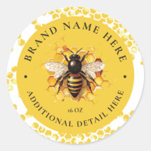 Ronde label voor honingbijproducten