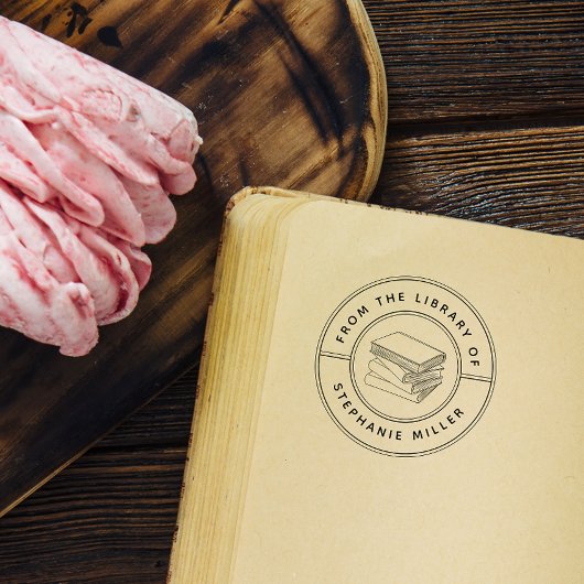 Ronde leraar van de bibliotheek van zelfinktkussen  zelfinktende stempel