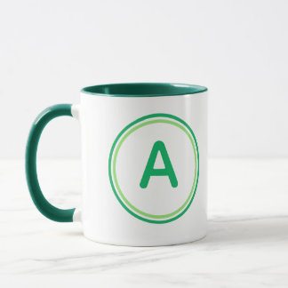 Ronde Letter Alfabet Groene Cirkel Ontwerp Mok