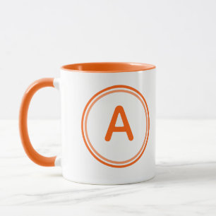 Ronde Letter Alfabet Oranje Cirkel Ontwerp Mok