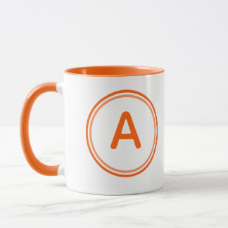 Ronde Letter Alfabet Oranje Cirkel Ontwerp Mok