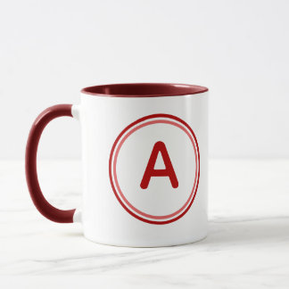 Ronde Letter Alfabet Rode Cirkel Ontwerp Mok