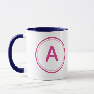 Ronde Letter Alfabet Roze Cirkel Ontwerp Mok