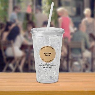 Ronde Lichtbruine Zakelijke Branding op Acryl Drinkbeker