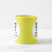 Ronde lijst 2 x foto logo geel aangepaste combinat mok (Midden)