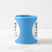 Ronde lijst 2 x foto logo lichtblauw aangepaste co mok (Midden)