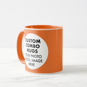 Ronde lijst 2 x foto logo oranje aangepaste combin mok