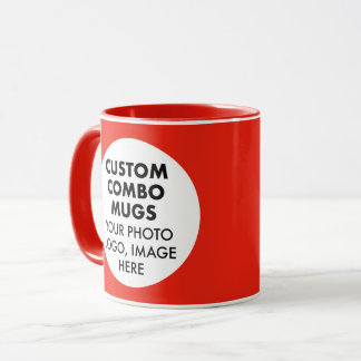 Ronde lijst 2 x foto logo rood aangepaste combinat mok