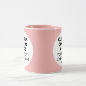 Ronde lijst 2 x foto logo roze aangepaste combinat mok (Midden)