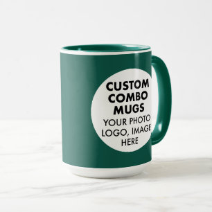 Ronde lijst 2x foto logo grote groene aangepaste c mok