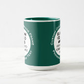 Ronde lijst 2x foto tekst groot groen aangepaste c mok (Midden)