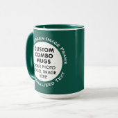 Ronde lijst 2x foto tekst groot groen aangepaste c mok (Voorkant links)