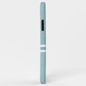 Ronde lijst aanpasbare monogram lichtblauwe flora Case-Mate iPhone case (Achterkant/rechts)