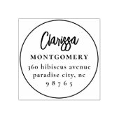 Ronde Lijst Boho aangepaste naam & retour adres Rubberstempel (Afrduk)