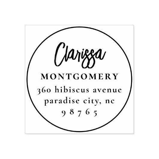 Ronde Lijst Boho aangepaste naam & retour adres Rubberstempel (Afrduk)